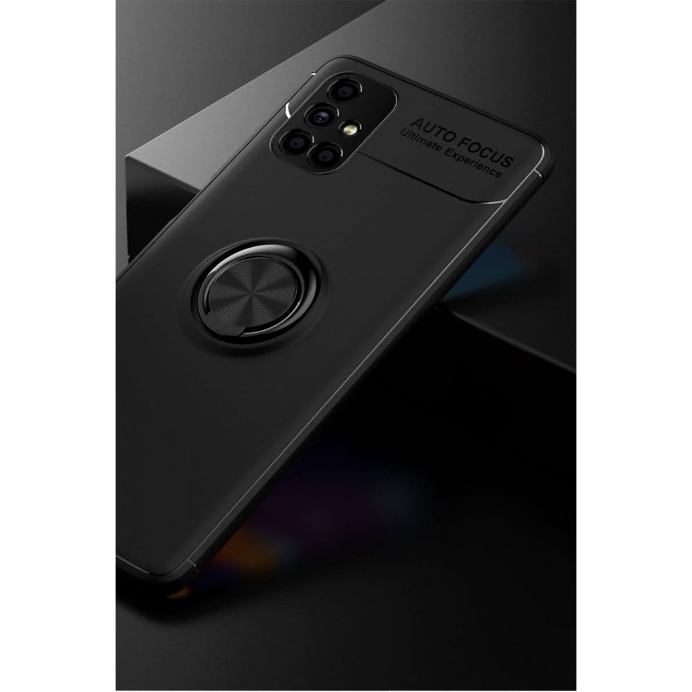  Samsung Galaxy M51 Kılıf Range Yüzüklü Silikon - Siyah
