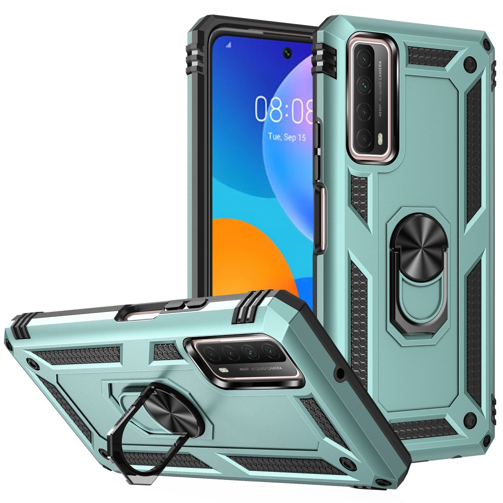 Huawei P Smart 2021 Kılıf Sofya Yüzüklü Silikon Kapak - Yeşil  Huawei P Smart 2021 Kılıf Sofya Yüzüklü Silikon Kapak - Yeşil