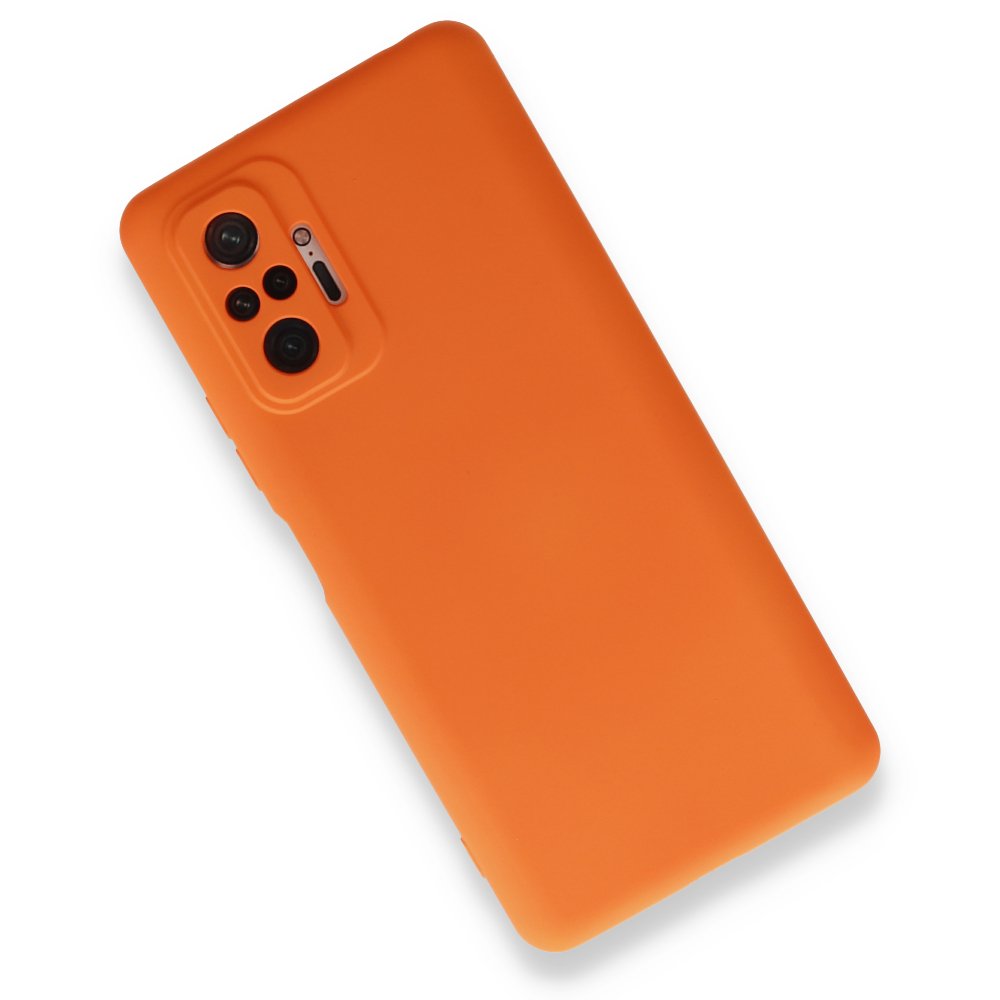 Redmi Note 10 Pro Kılıf Nano içi Kadife Silikon - Turuncu