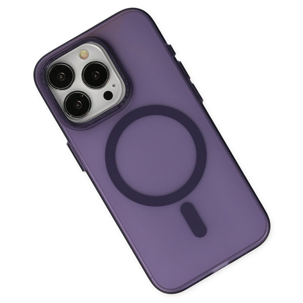 iPhone 15 Pro Kılıf Lodos Magneticsafe Mat Kapak - Mor iPhone 15 Pro Kılıf Lodos Magneticsafe Mat Kapak - Mor