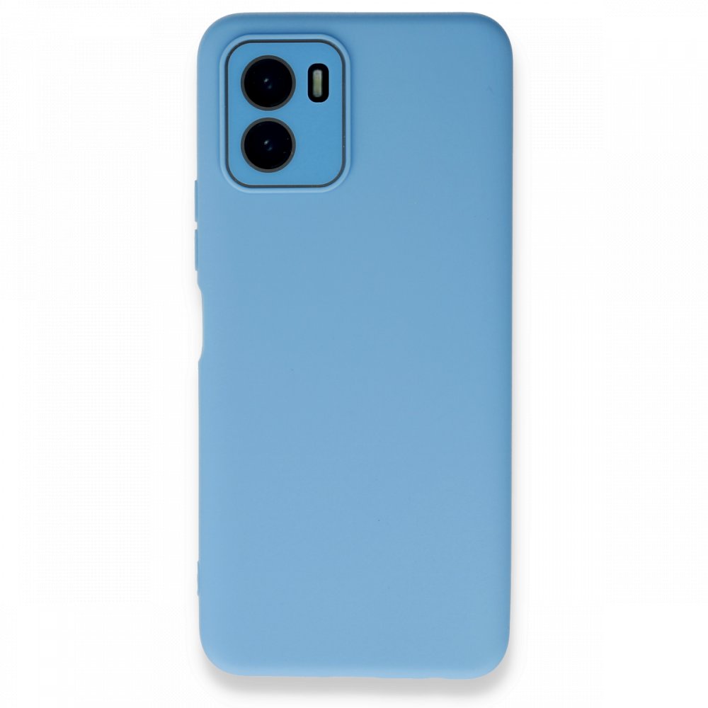  Vivo Y15S Kılıf Lansman Glass Kapak - Mavi