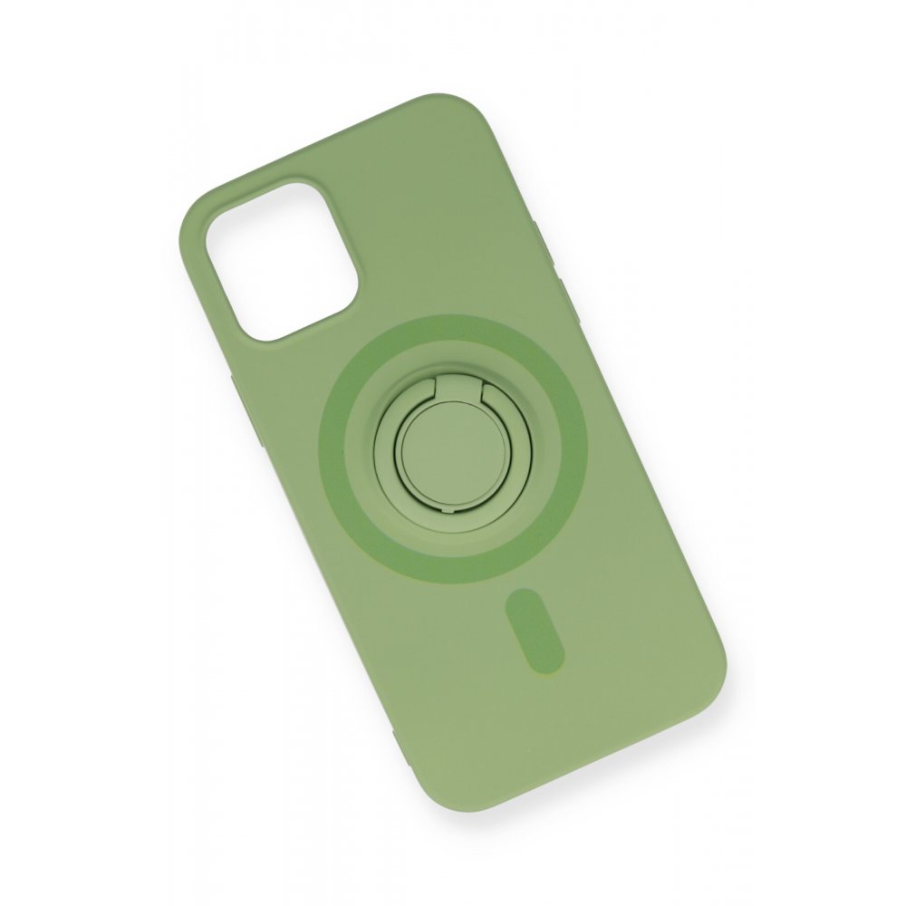  iPhone 12 Mini Kılıf Viktor Yüzüklü Silikon - Yeşil