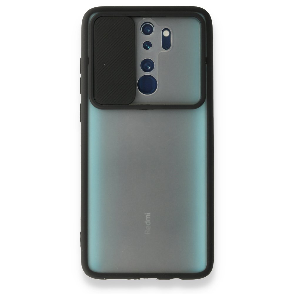 Redmi Note 8 Pro Kılıf Palm Buzlu Kamera Sürgülü Silikon - Siyah