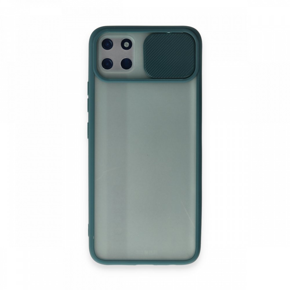 Realme C11 Kılıf Palm Buzlu Kamera Sürgülü Silikon - Yeşil  Realme C11 Kılıf Palm Buzlu Kamera Sürgülü Silikon - Yeşil