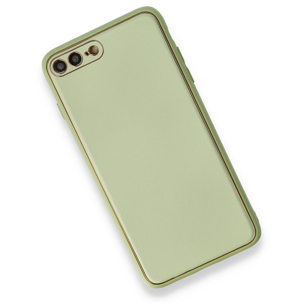 iPhone 7 Plus Kılıf Coco Deri Silikon Kapak - Açık Yeşil iPhone 7 Plus Kılıf Coco Deri Silikon Kapak - Açık Yeşil
