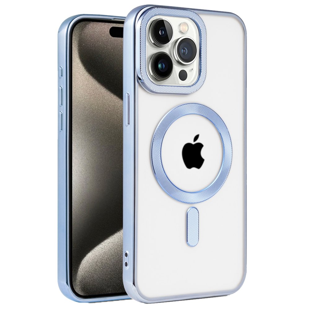 iPhone 14 Pro Kılıf Kronos Magsafe Kapak - Sierra Blue  iPhone 14 Pro Kılıf Kronos Magsafe Kapak - Sierra Blue