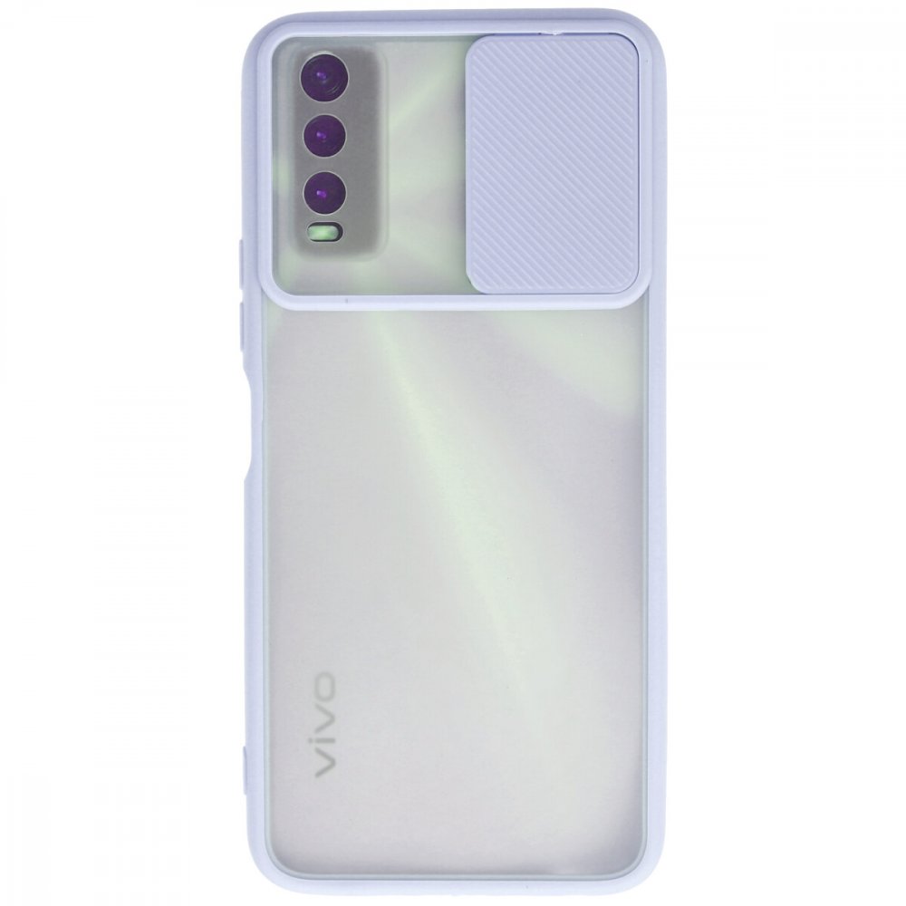  Vivo Y11S Kılıf Palm Buzlu Kamera Sürgülü Silikon - Lila