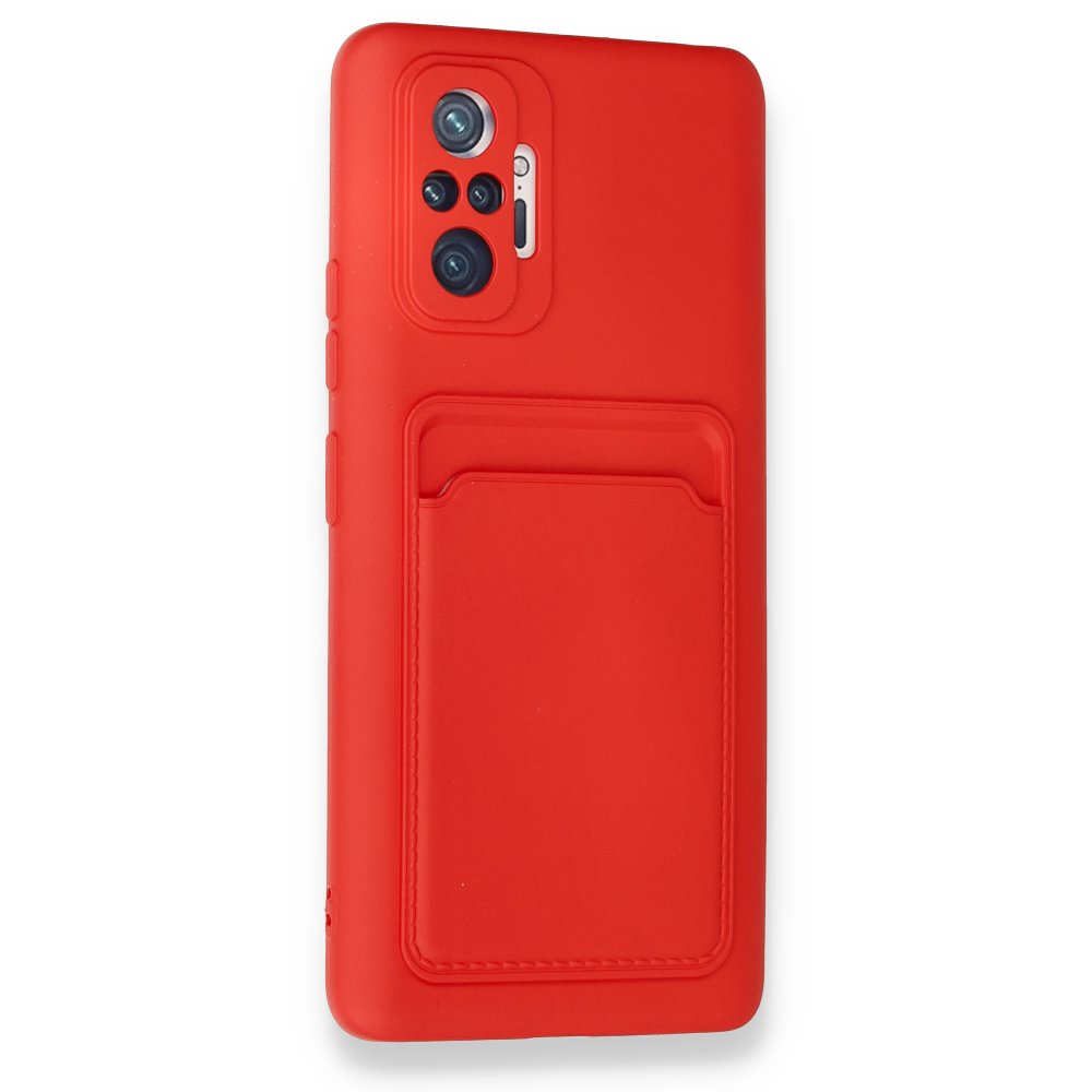 Redmi Note 10 Pro Kılıf Kelvin Kartvizitli Silikon - Kırmızı