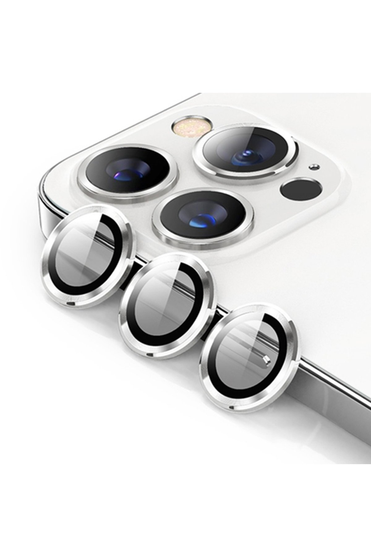 iPhone 15 Pro Bind Metal Kamera Lens - Gümüş iPhone 15 Pro Bind Metal Kamera Lens - Gümüş