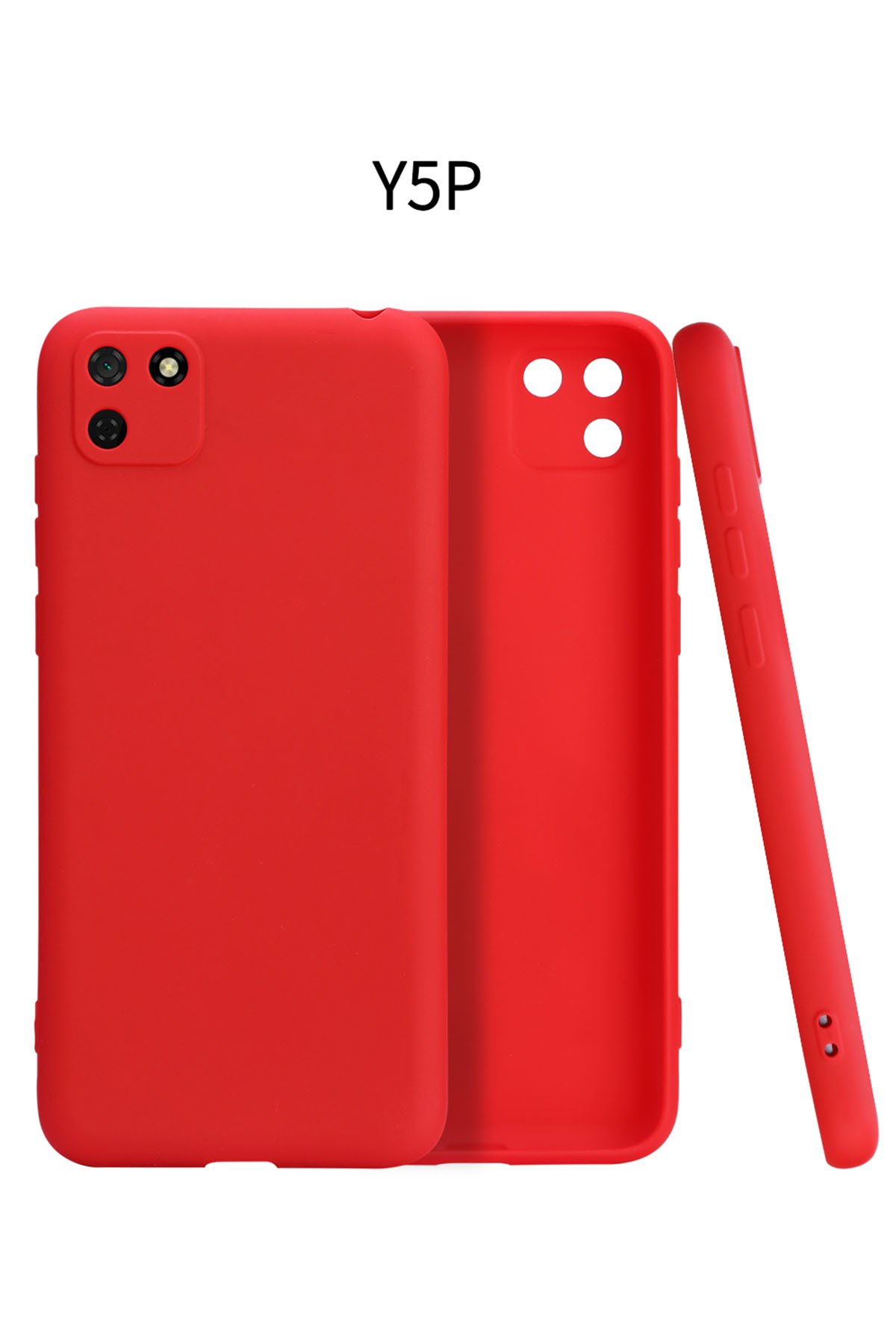 Huawei Y5P Kılıf First Silikon - Kırmızı  Huawei Y5P Kılıf First Silikon - Kırmızı