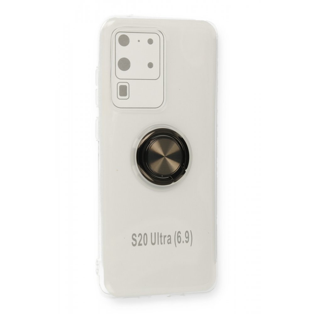  Samsung Galaxy S20 Ultra Kılıf Gros Yüzüklü Silikon - Siyah