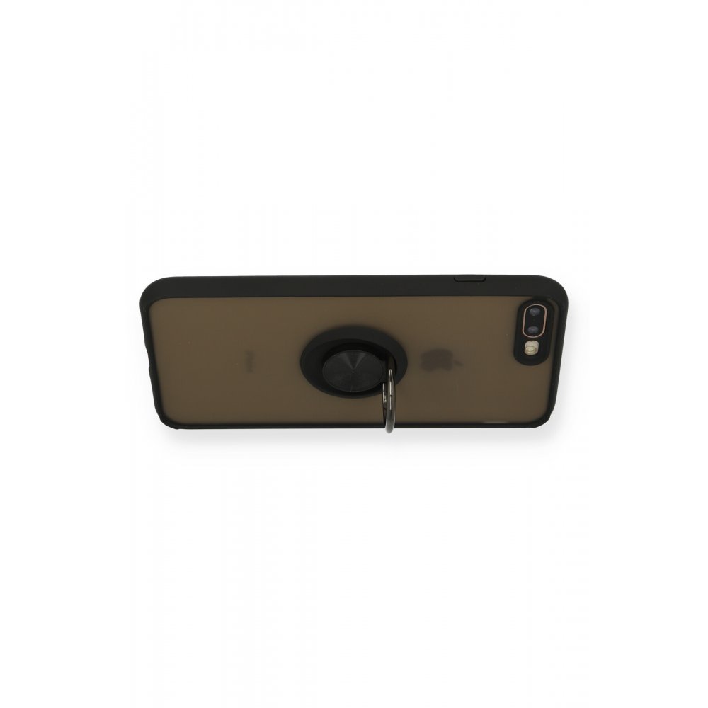  iPhone 8 Plus Kılıf Montreal Yüzüklü Silikon Kapak - Siyah