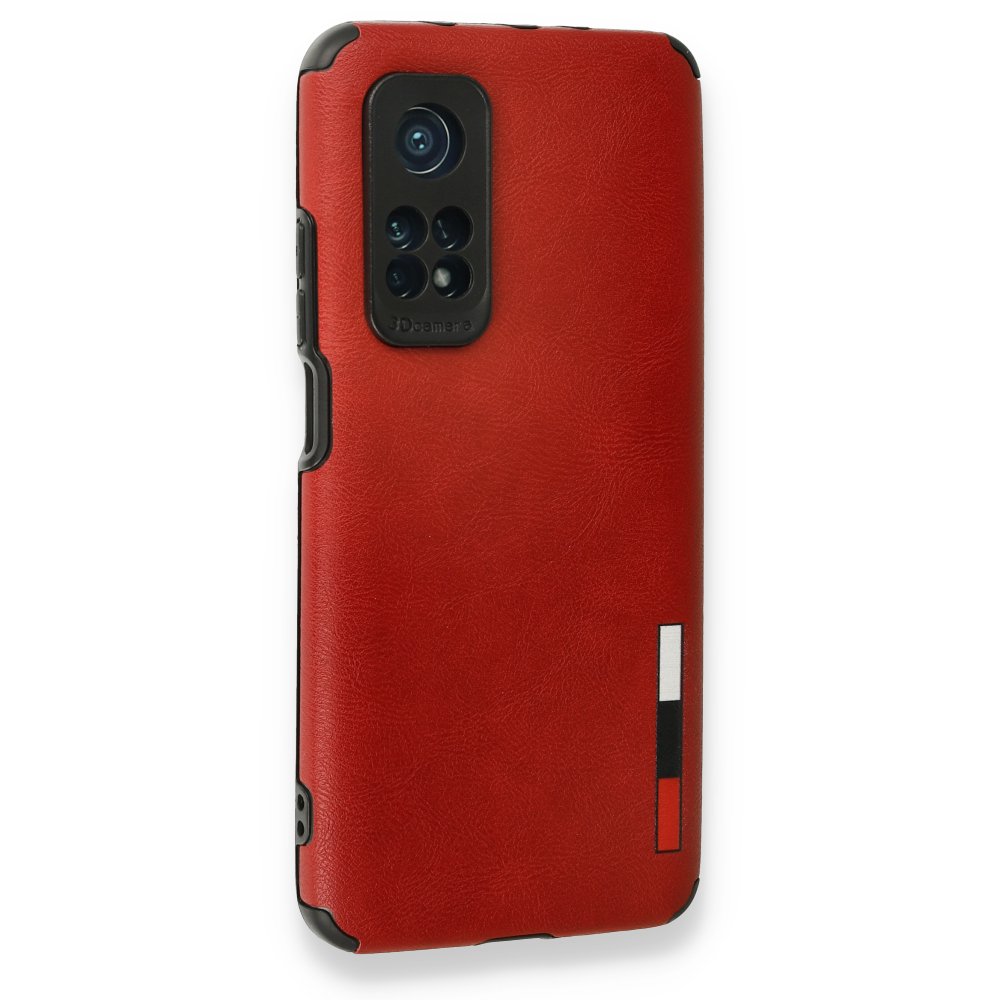  Xiaomi Mi 10T Kılıf Loop Deri Silikon - Kırmızı