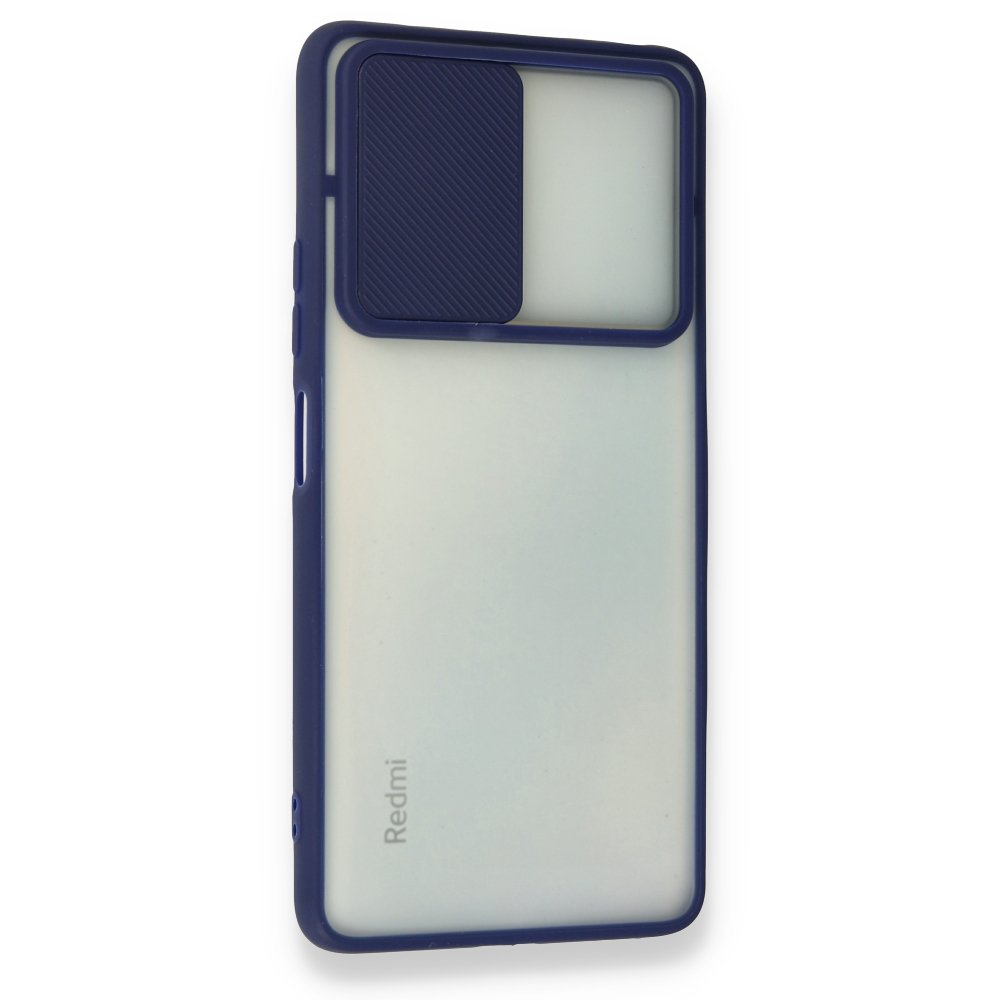 Redmi Note 10 Pro Kılıf Palm Buzlu Kamera Sürgülü Silikon - Lacivert