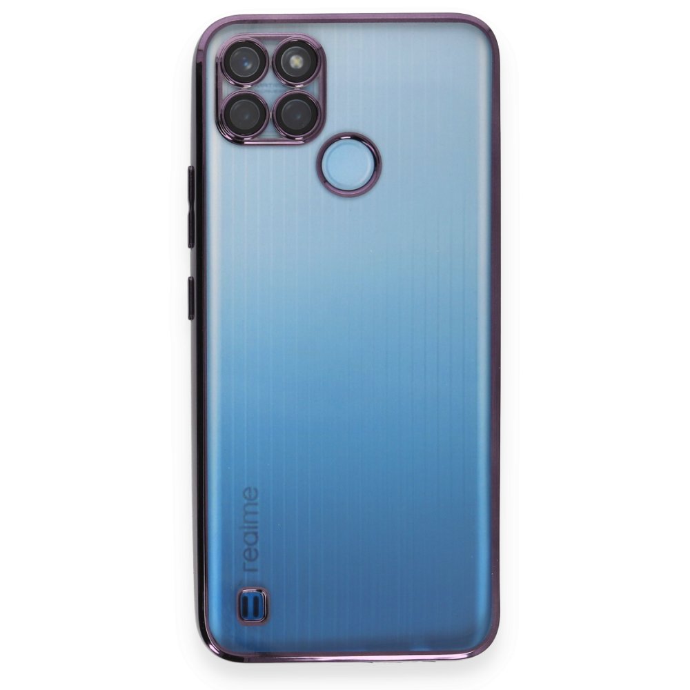 Realme C21Y Kılıf Razer Lensli Silikon - Mor