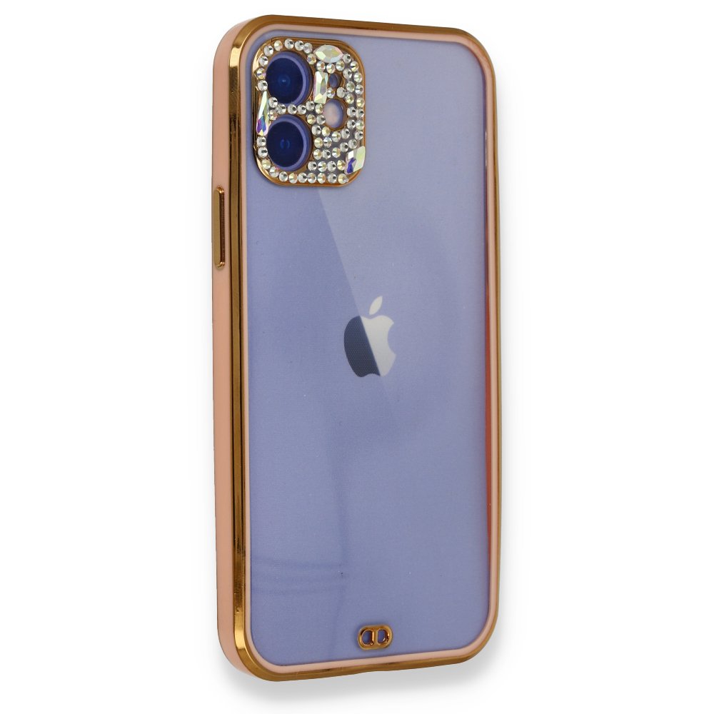 iPhone 12 Kılıf Liva Taşlı Silikon - Pembe iPhone 12 Kılıf Liva Taşlı Silikon - Pembe