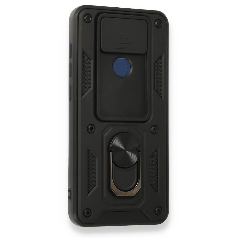 Redmi Note 9 Kılıf Pars Lens Yüzüklü Silikon - Siyah