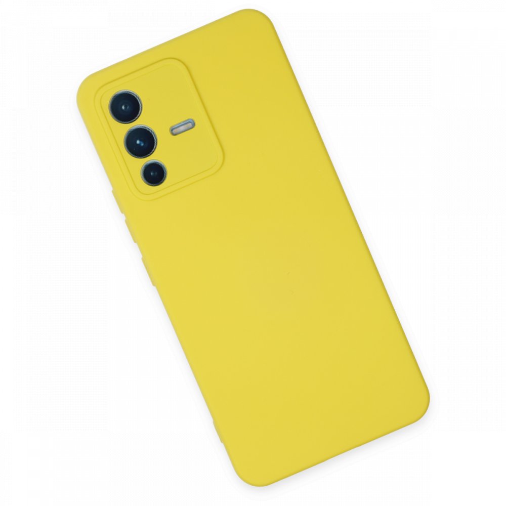 Vivo V23 5G Kılıf Nano içi Kadife Silikon - Sarı Vivo V23 5G Kılıf Nano içi Kadife Silikon - Sarı