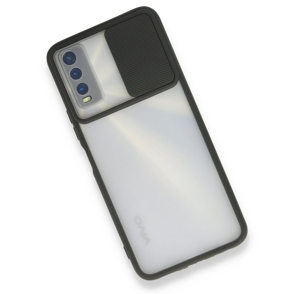 Vivo Y11S Kılıf Palm Buzlu Kamera Sürgülü Silikon - Siyah Vivo Y11S Kılıf Palm Buzlu Kamera Sürgülü Silikon - Siyah