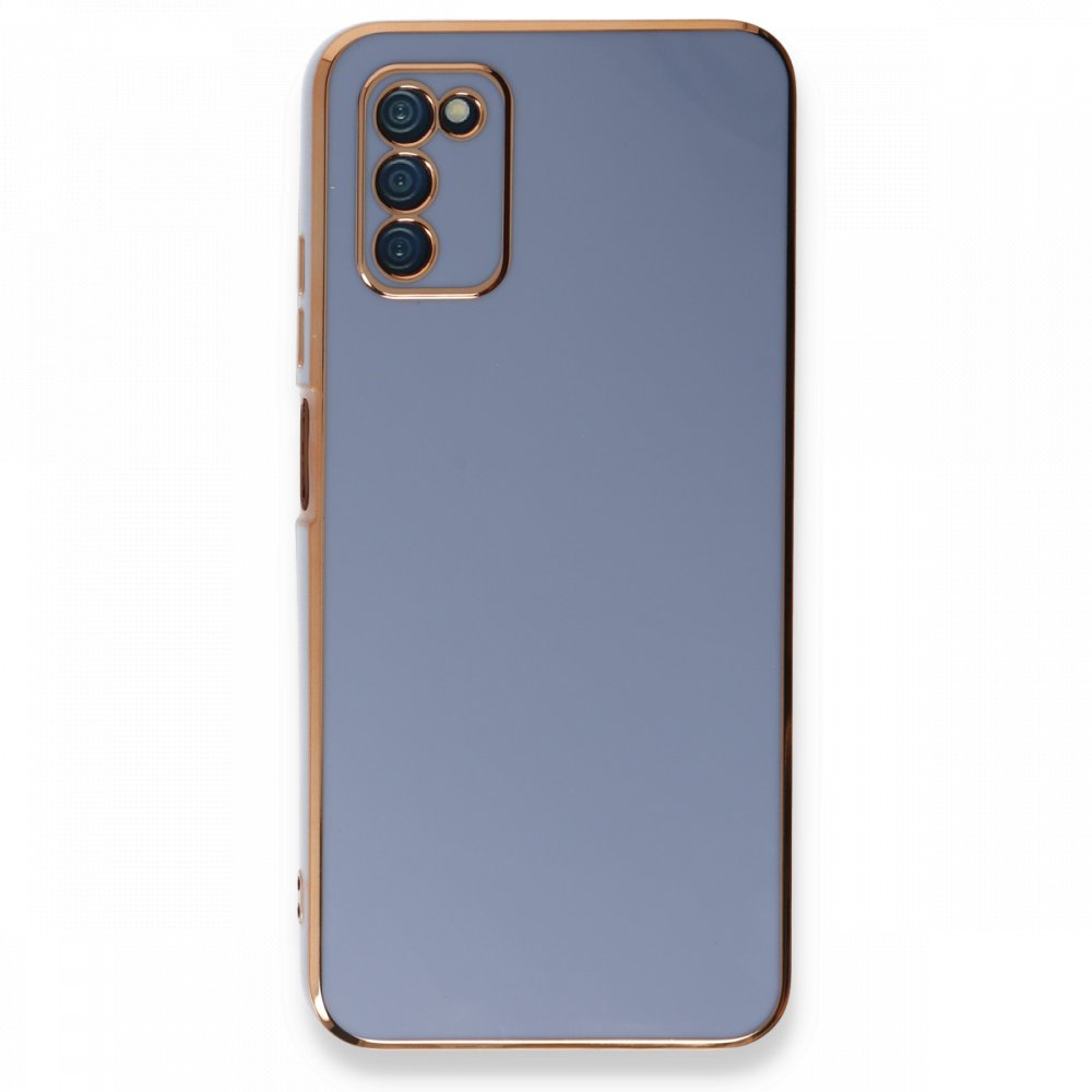  Samsung Galaxy A03S Kılıf Volet Silikon - Mavi