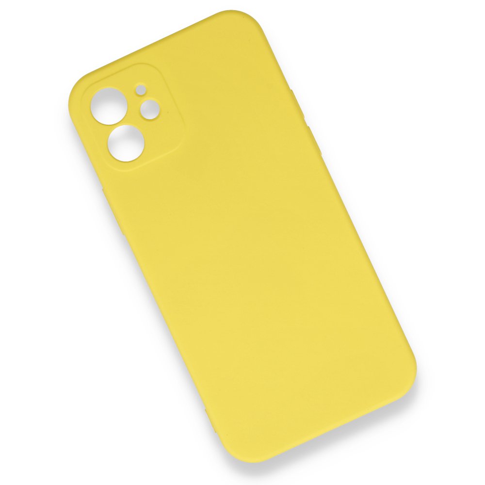 iPhone 12 Kılıf Nano içi Kadife Silikon - Sarı iPhone 12 Kılıf Nano içi Kadife Silikon - Sarı