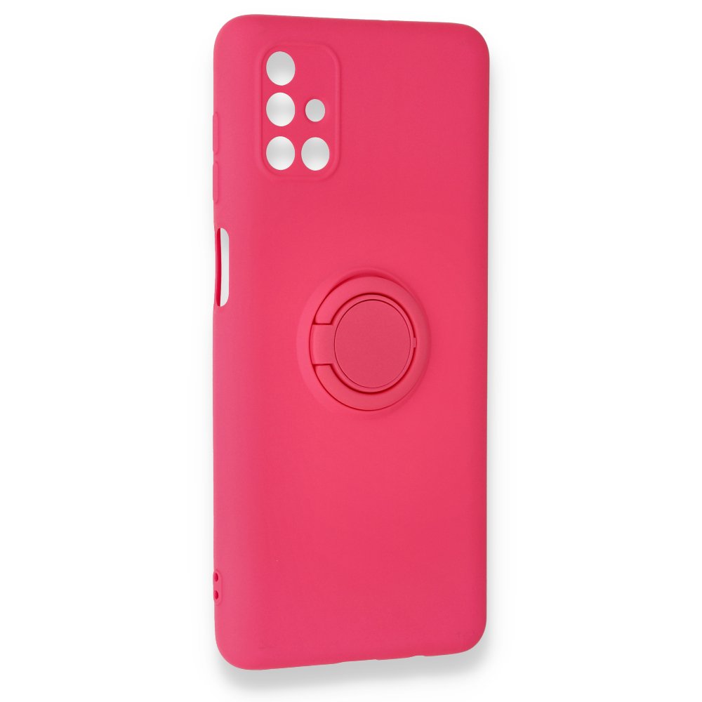  Samsung Galaxy M51 Kılıf Viktor Yüzüklü Silikon - Pembe
