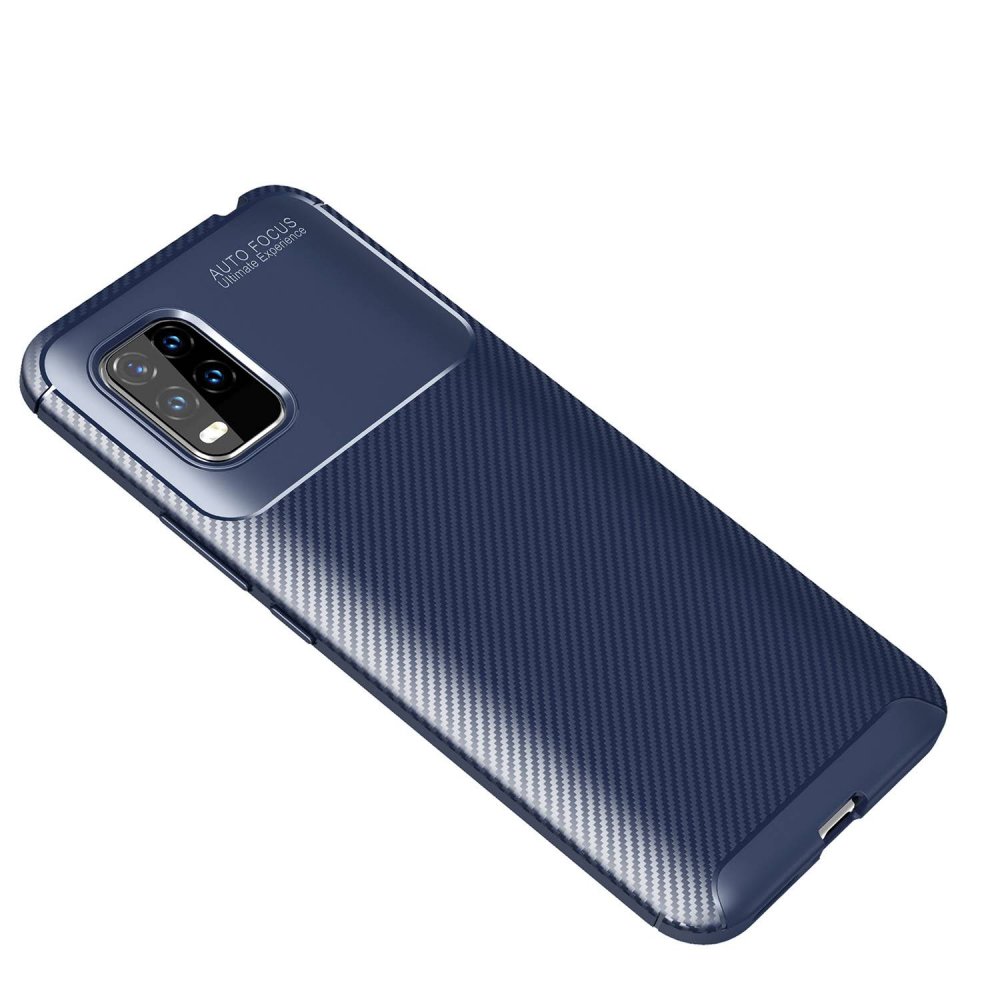 Xiaomi Mi 10 Lite Kılıf Auto Focus Karbon Kapak - Lacivert Xiaomi Mi 10 Lite Kılıf Auto Focus Karbon Kapak - Lacivert