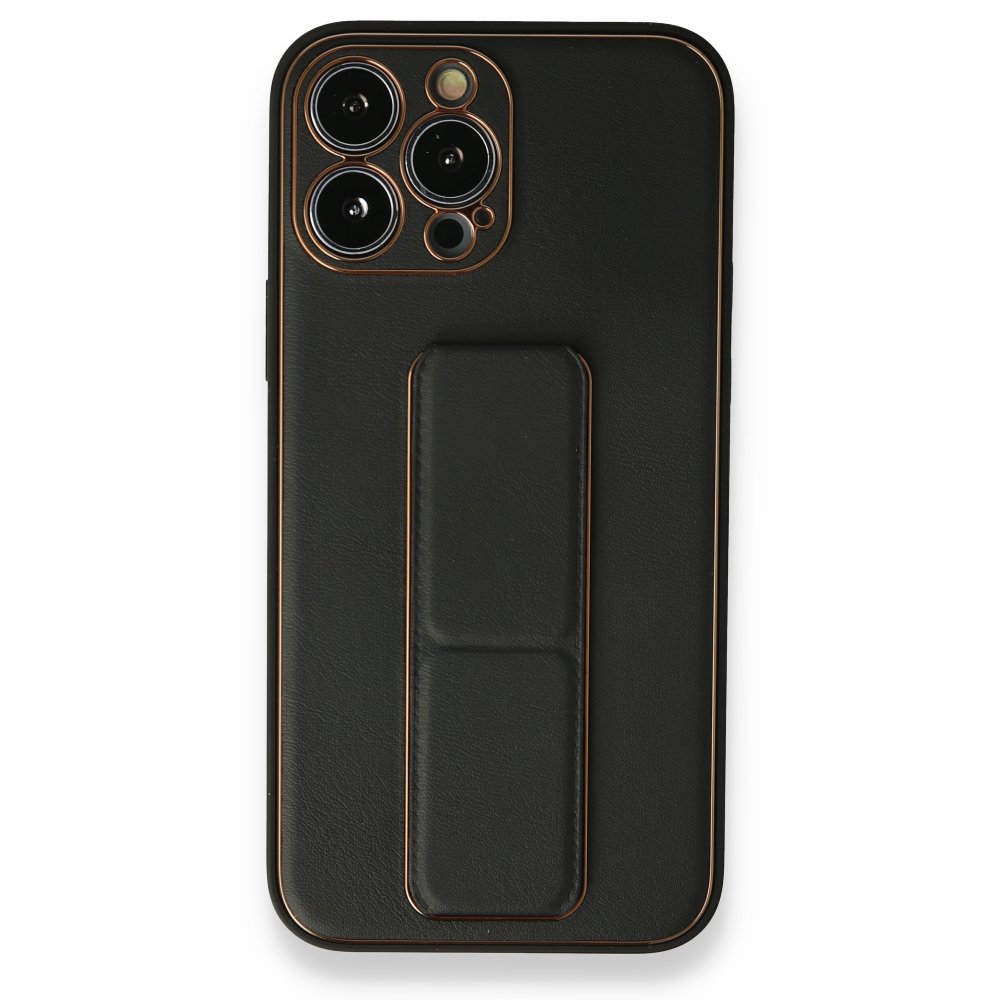iPhone 13 Pro Max Kılıf Coco Deri Standlı Kapak - Siyah iPhone 13 Pro Max Kılıf Coco Deri Standlı Kapak - Siyah