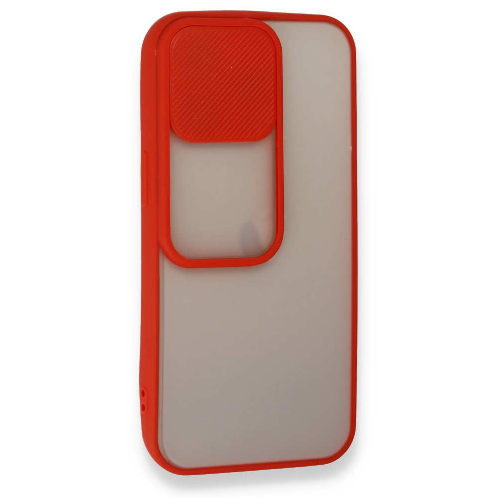 iPhone 13 Pro Kılıf Palm Buzlu Kamera Sürgülü Silikon - Kırmızı iPhone 13 Pro Kılıf Palm Buzlu Kamera Sürgülü Silikon - Kırmızı