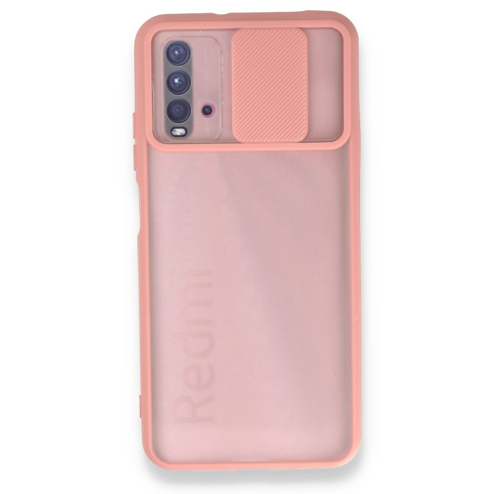Redmi 9T Kılıf Palm Buzlu Kamera Sürgülü Silikon - Pembe