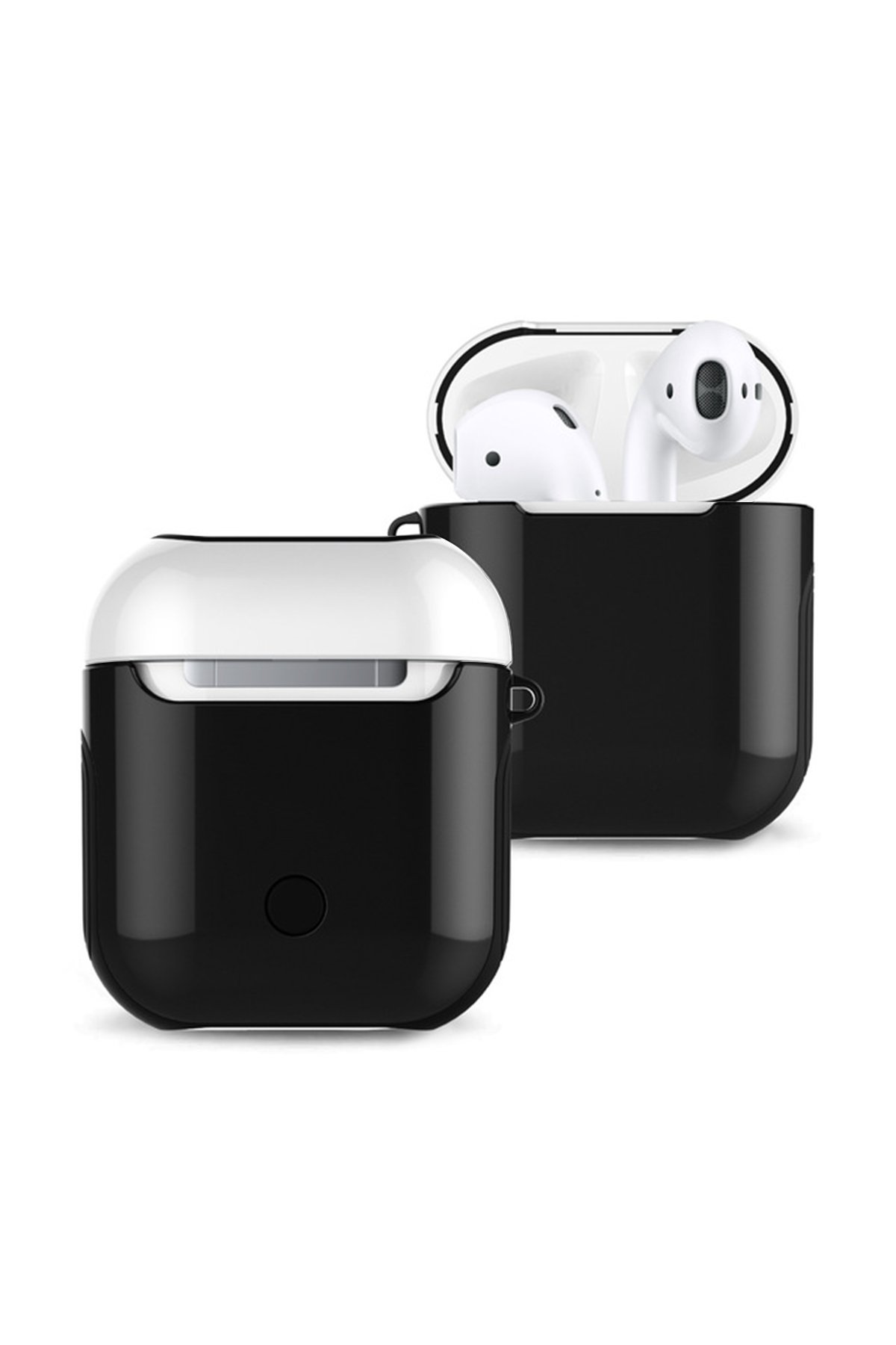  Airpods (1.nesil) 3in1 Kılıf - Siyah-Beyaz