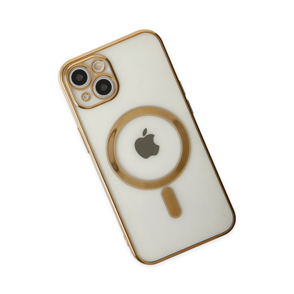 iPhone 14 Plus Kılıf Magneticsafe Lazer Silikon - Gold  iPhone 14 Plus Kılıf Magneticsafe Lazer Silikon - Gold