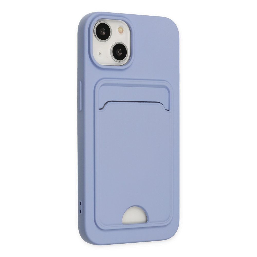  iPhone 14 Plus Kılıf Kelvin Kartvizitli Silikon - Lila