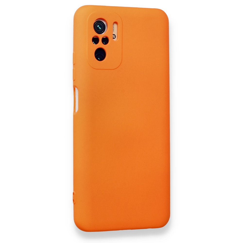 Redmi Note 10S Kılıf Nano içi Kadife Silikon - Turuncu