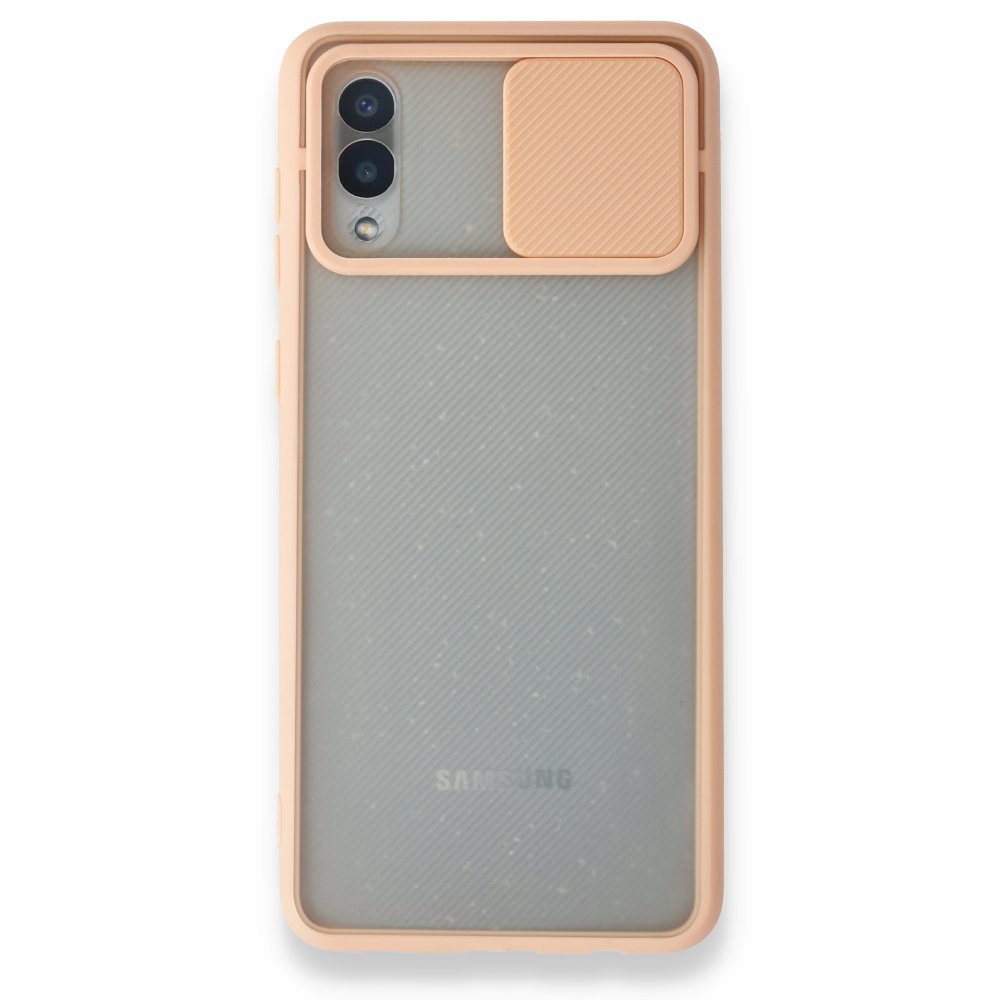  Samsung Galaxy A02 Kılıf Palm Buzlu Kamera Sürgülü Silikon - Pembe