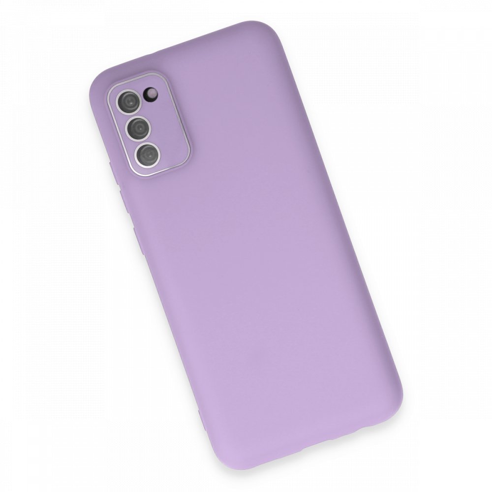  Samsung Galaxy A02S Kılıf Lansman Glass Kapak - Lila