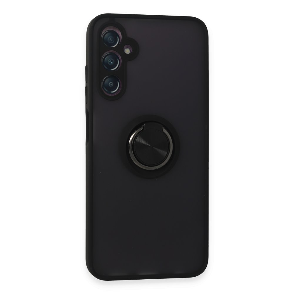  Samsung Galaxy A05S Kılıf Montreal Yüzüklü Silikon Kapak - Siyah