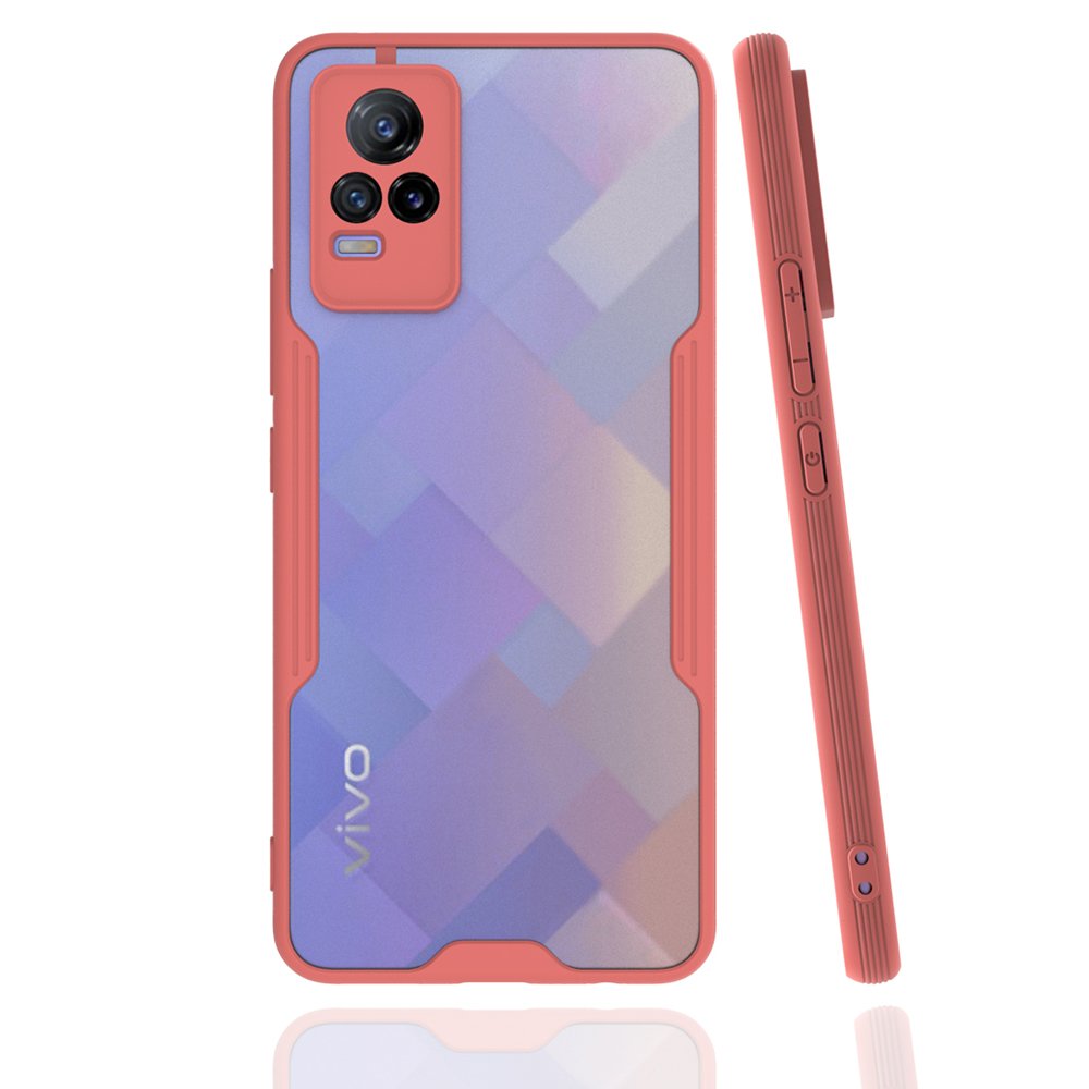  Vivo V21e Kılıf Platin Silikon - Pembe