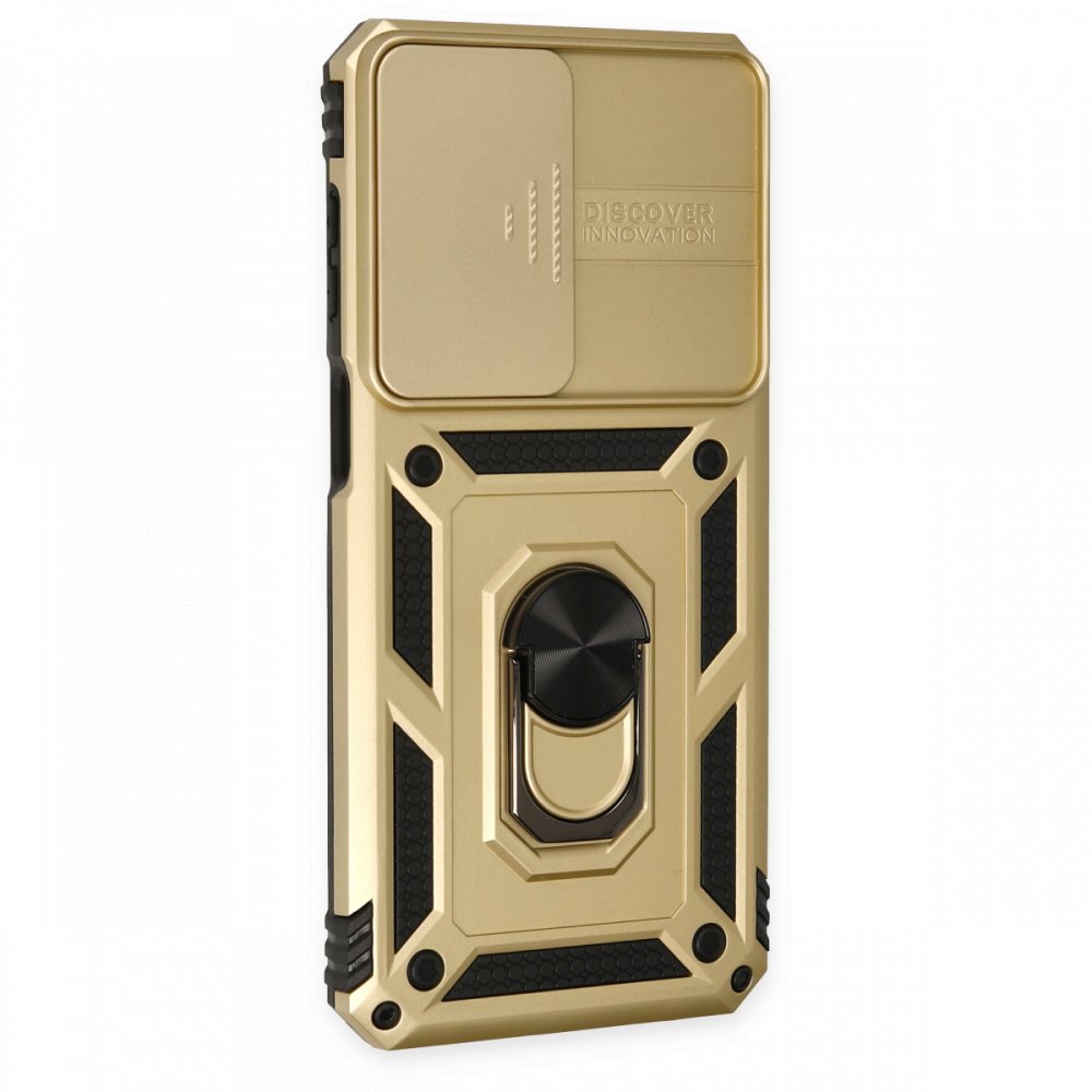 Samsung Galaxy M33 Kılıf Pars Lens Yüzüklü Silikon - Gold