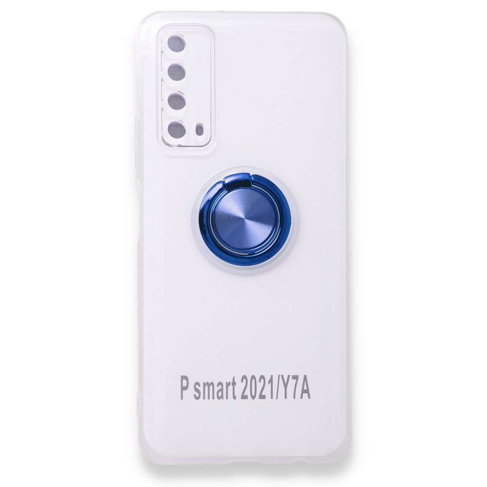 Huawei P Smart 2021 Kılıf Gros Yüzüklü Silikon - Mavi  Huawei P Smart 2021 Kılıf Gros Yüzüklü Silikon - Mavi