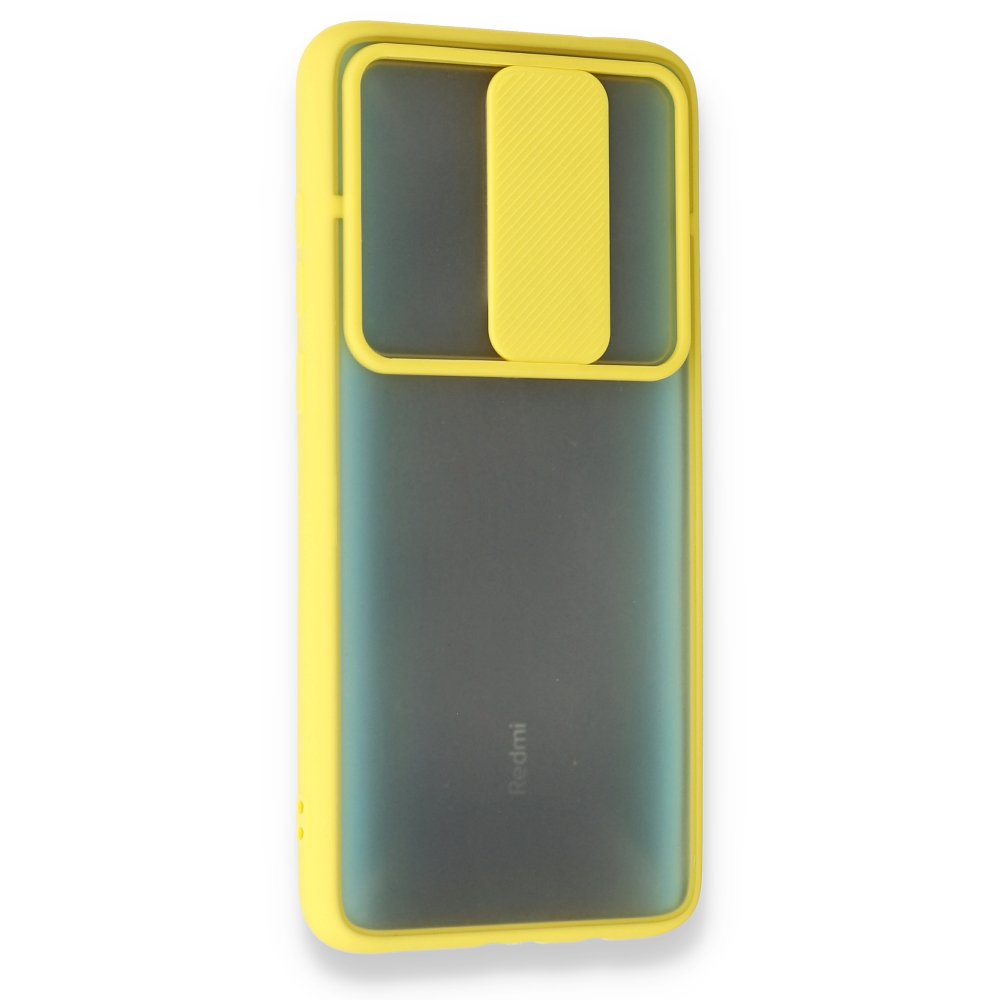 Redmi Note 8 Pro Kılıf Palm Buzlu Kamera Sürgülü Silikon - Sarı
