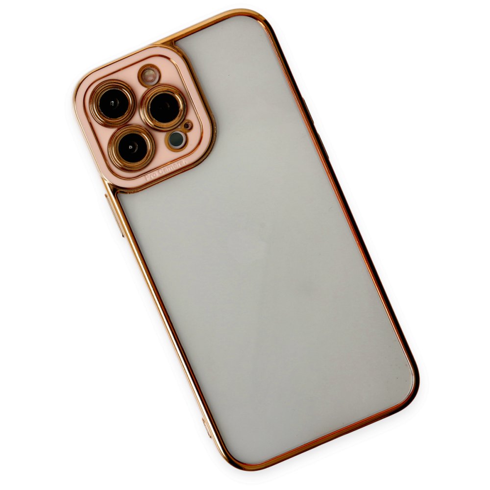  iPhone 13 Pro Kılıf Liva Lens Silikon - Rose