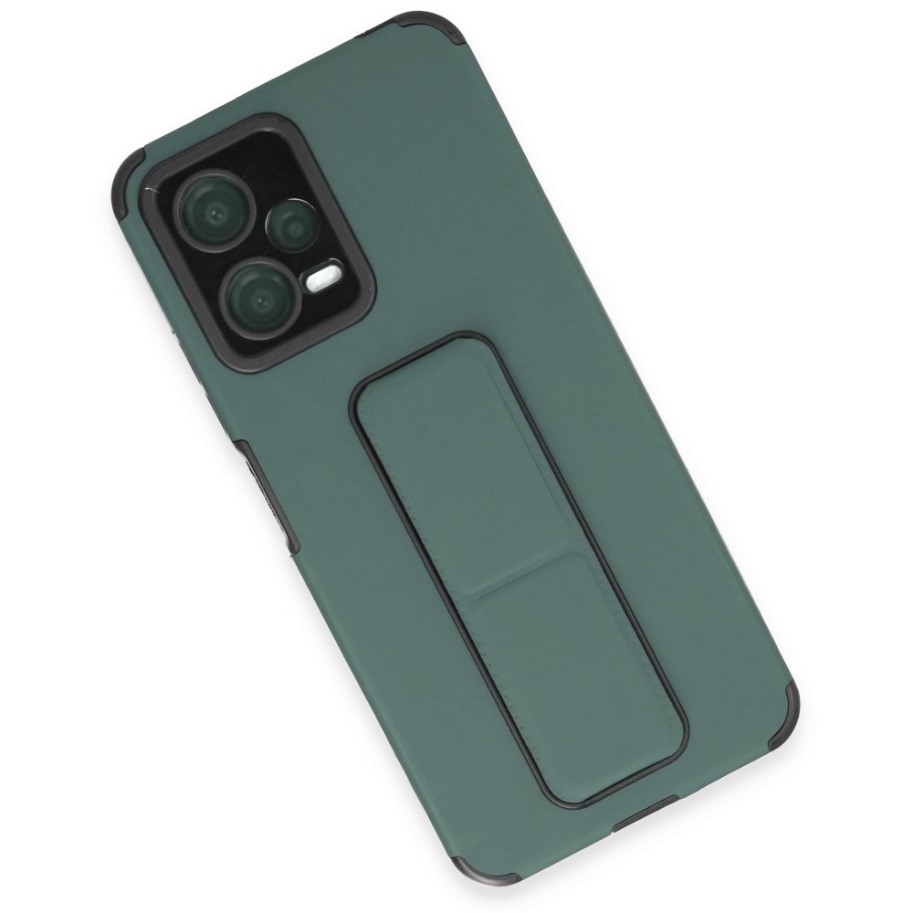 Xiaomi Poco X5 5G Kılıf Mega Standlı Silikon - Yeşil Xiaomi Poco X5 5G Kılıf Mega Standlı Silikon - Yeşil