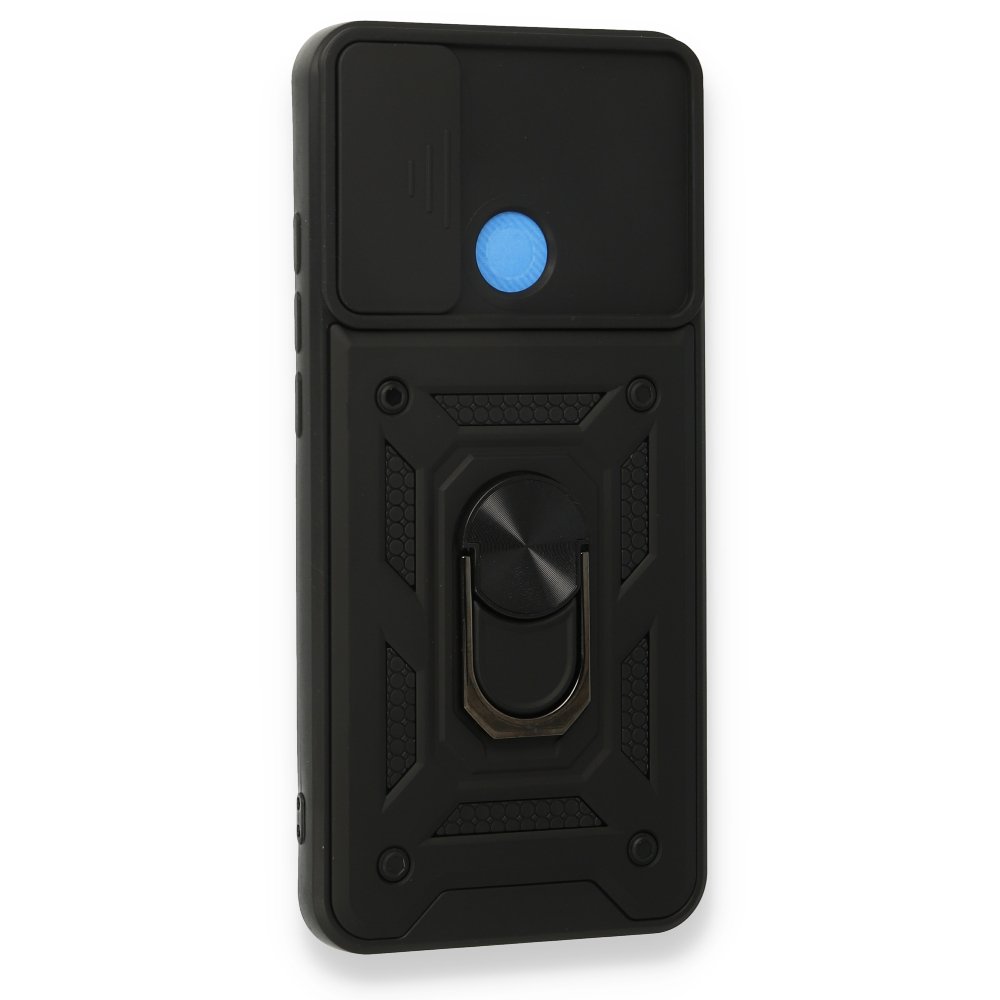 Redmi 9C Kılıf Pars Lens Yüzüklü Silikon - Siyah