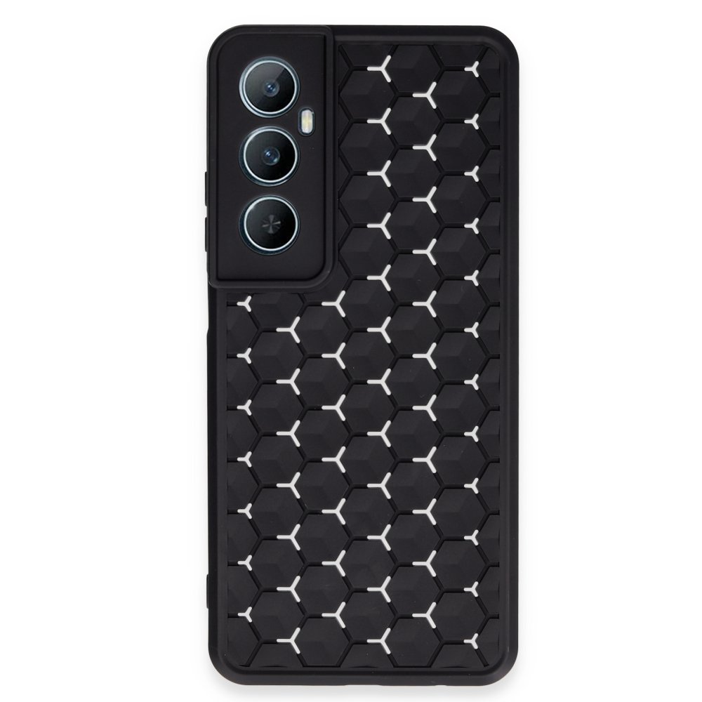 Realme C65 Kılıf Petek Silikon Kapak - Siyah  Realme C65 Kılıf Petek Silikon Kapak - Siyah