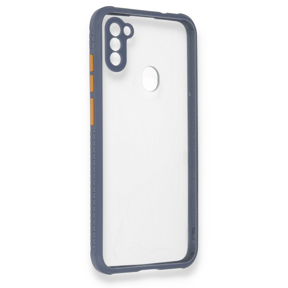  Samsung Galaxy M11 Kılıf Miami Şeffaf Silikon - Gri