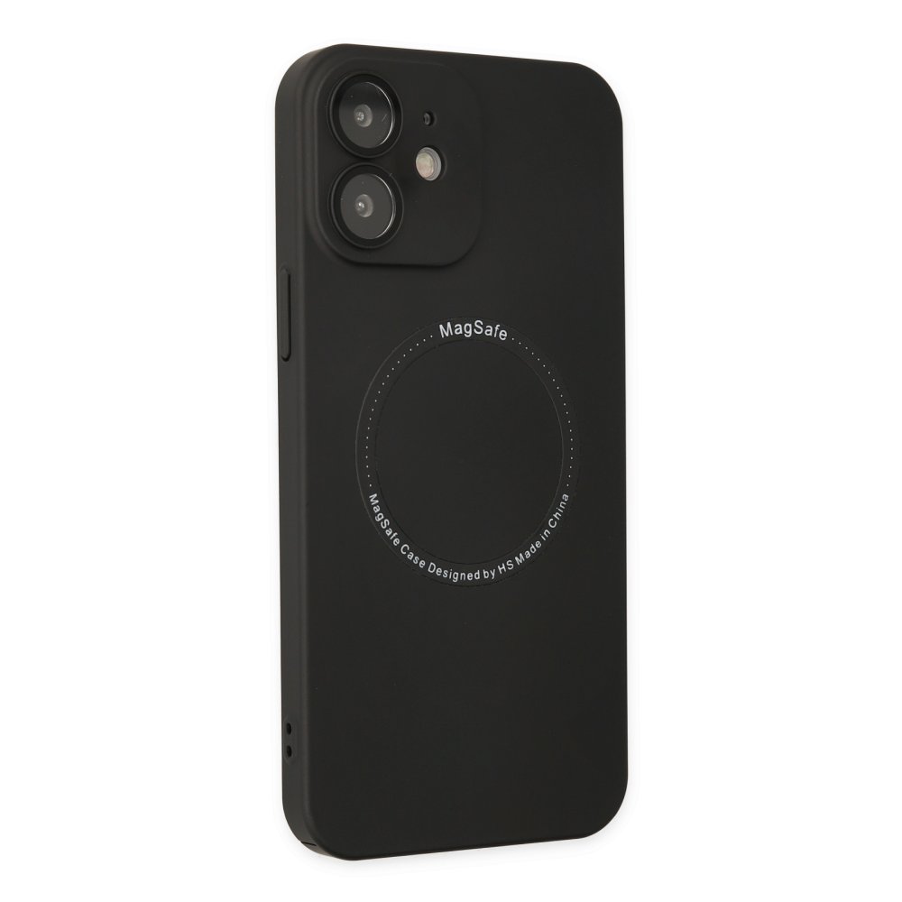  iPhone 12 Kılıf Jack Magneticsafe Lens Silikon - Siyah