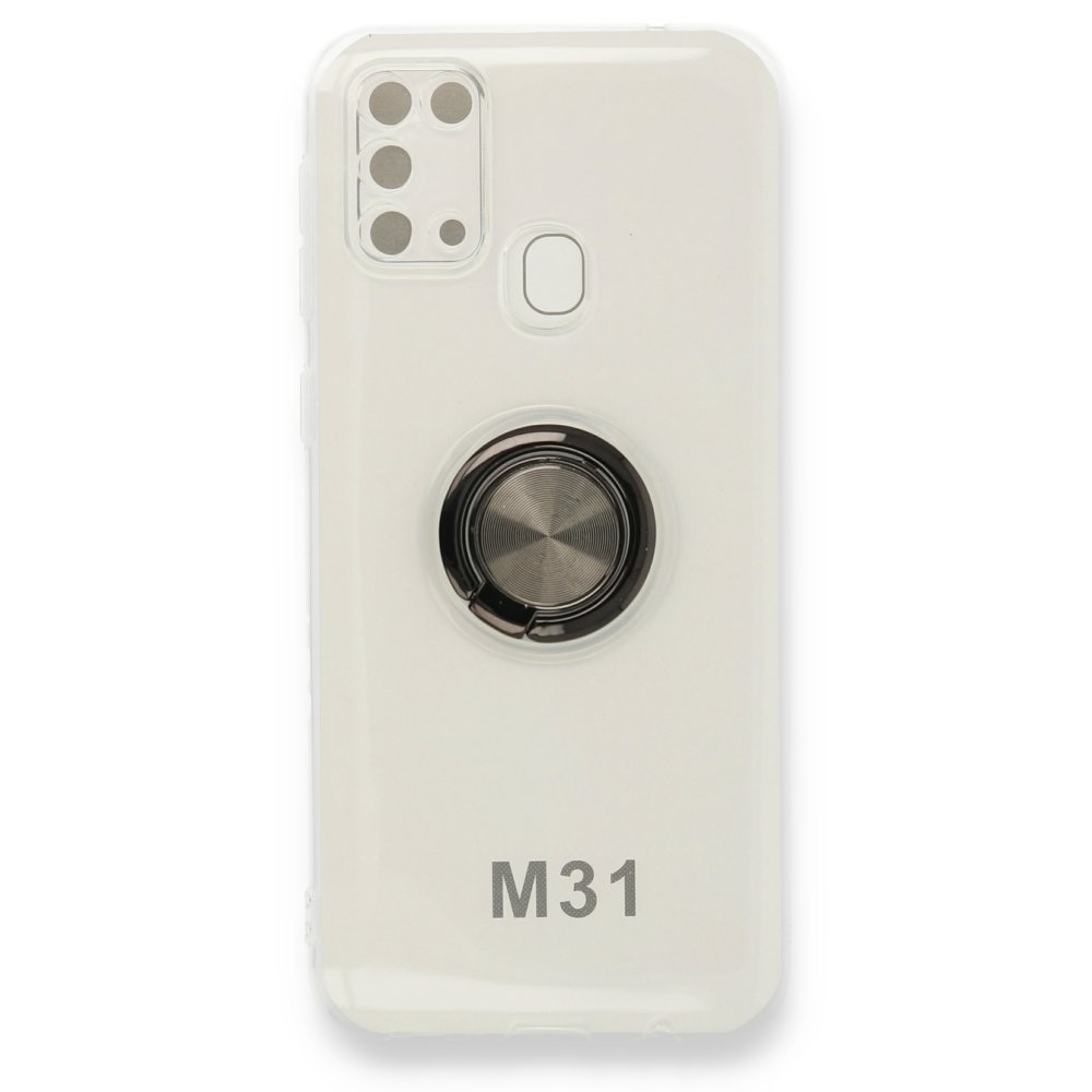  Samsung Galaxy M31 Kılıf Gros Yüzüklü Silikon - Siyah