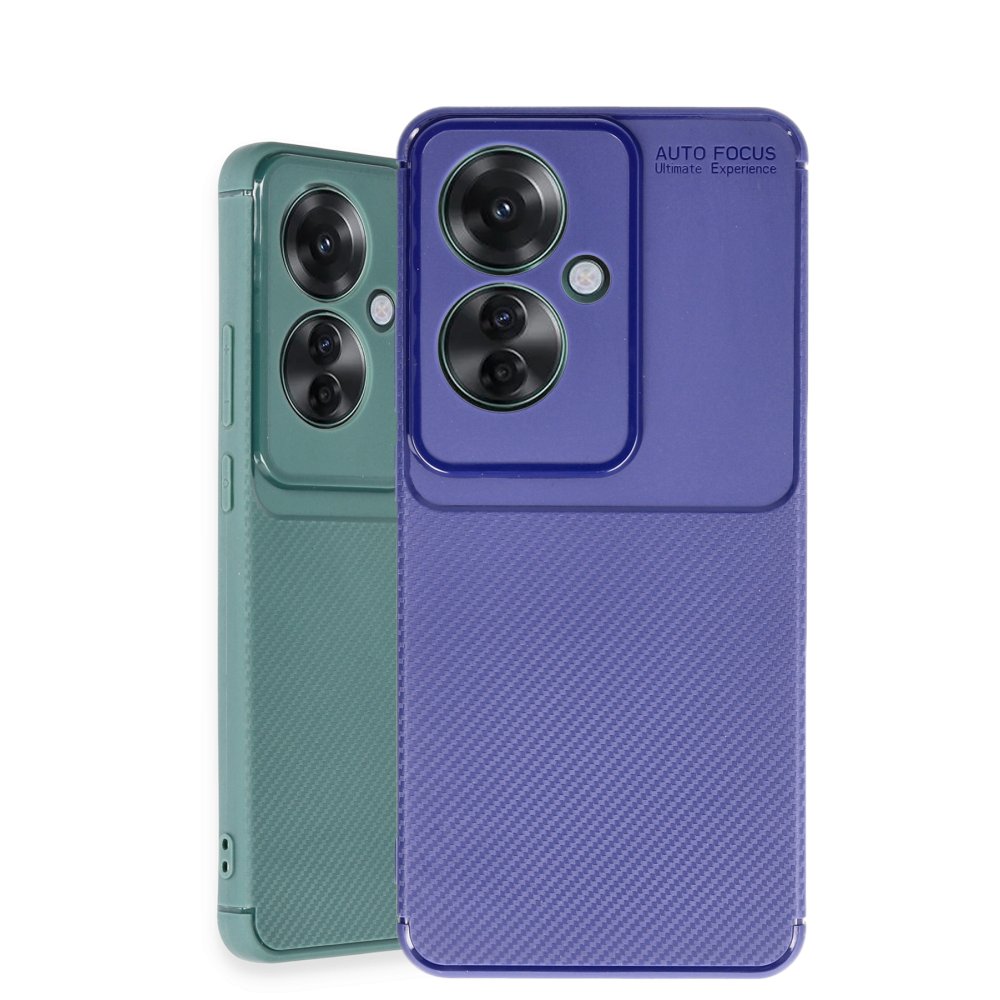 Oppo Reno 11F Kılıf Auto Focus Karbon Kapak - Koyu Yeşil Oppo Reno 11F Kılıf Auto Focus Karbon Kapak - Koyu Yeşil