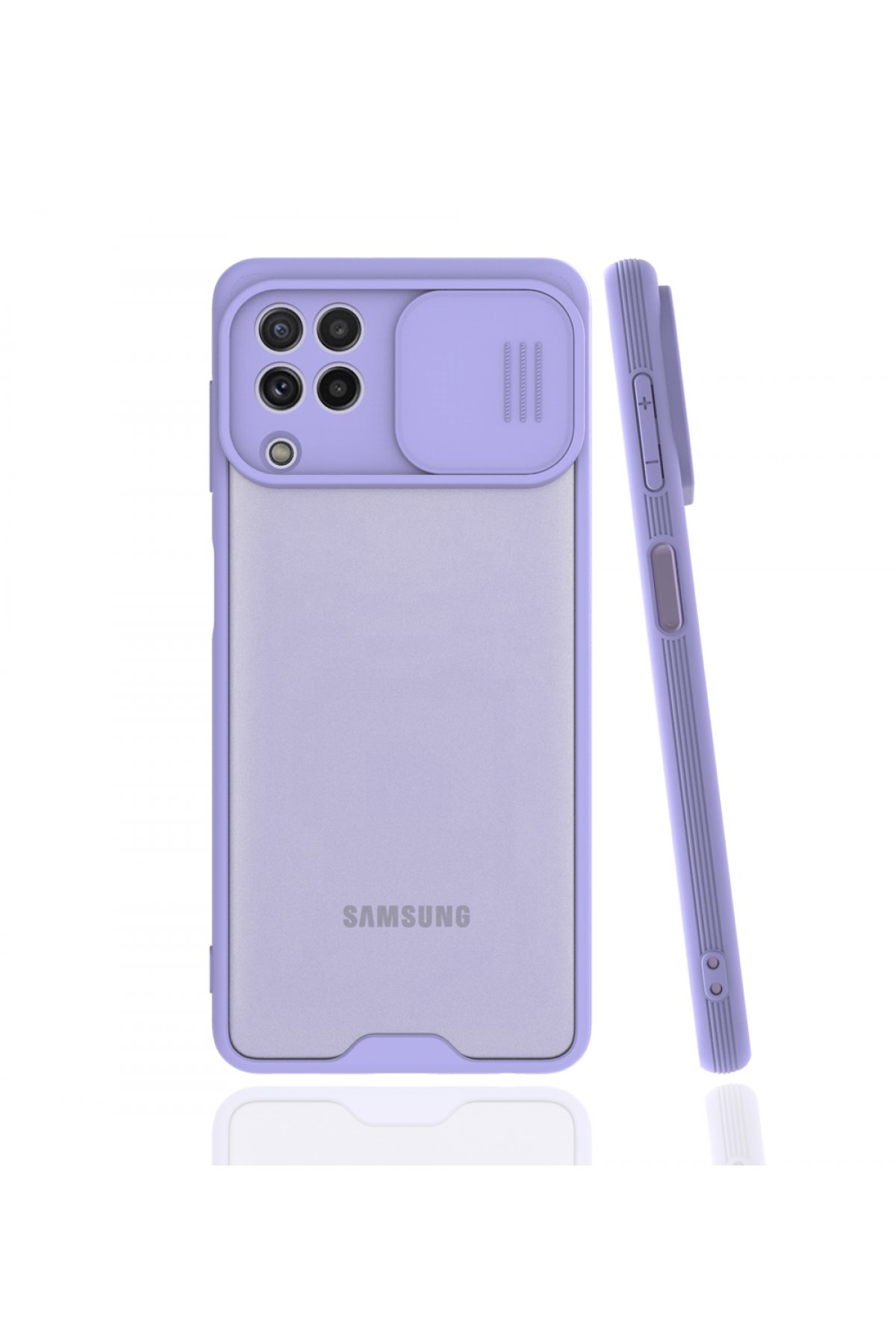 Samsung Galaxy M32 Kılıf Platin Kamera Koruma Silikon - Lila Samsung Galaxy M32 Kılıf Platin Kamera Koruma Silikon - Lila